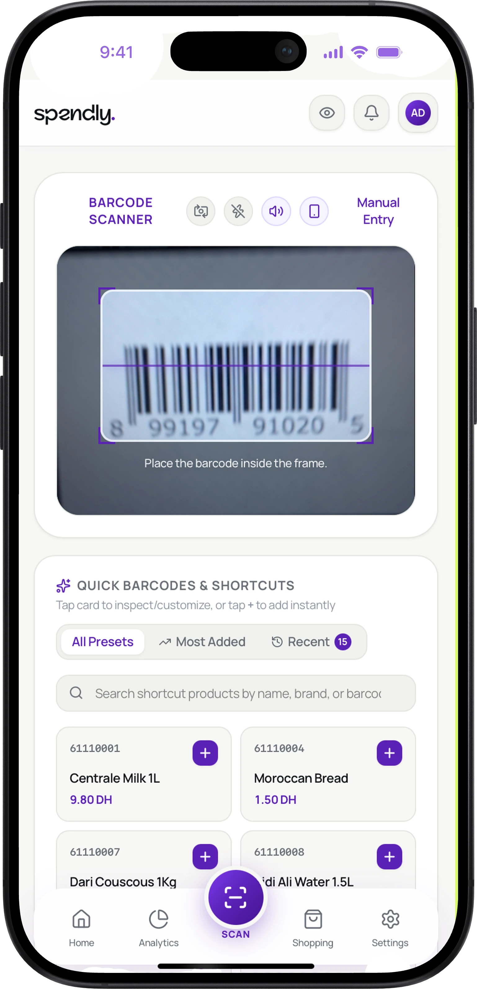 1. Barcode scanner